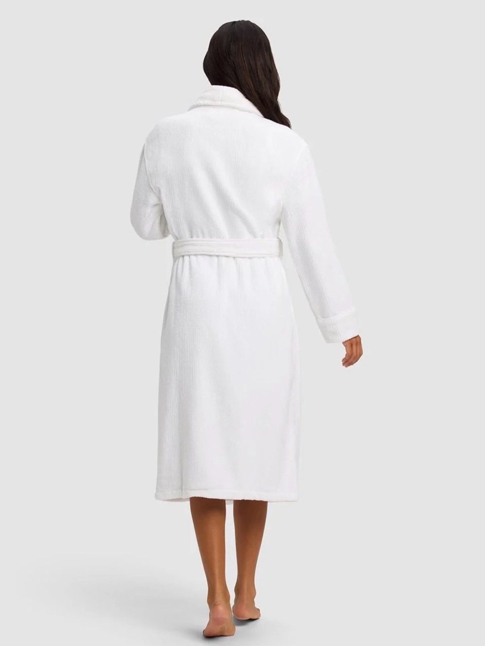 Cozy Earth Ribbed Robe in White, Medium - Picture 2 of 5